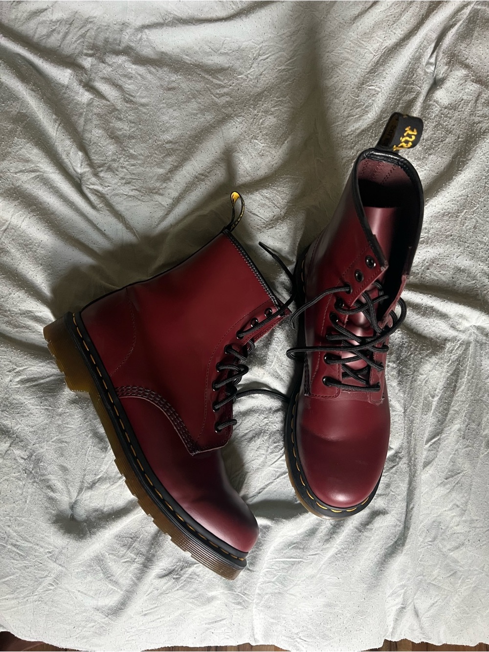 Dr. Marten Burgundy Lace-Up Combat Boots